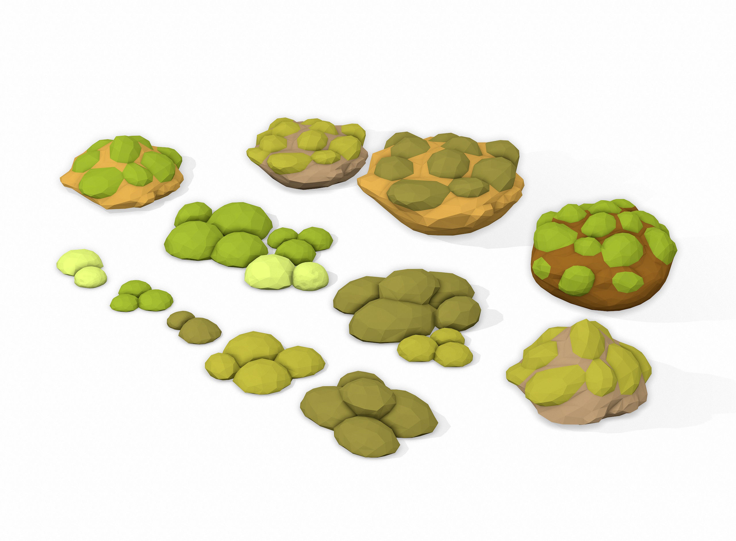 LOW POLY Moss Pack 2 Low-poly 3D model_16
