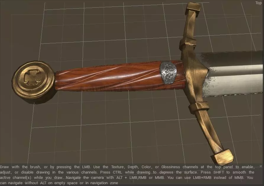 medieval sword demo Free low-poly 3D model_0