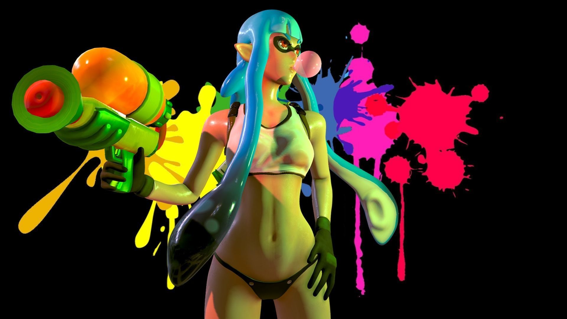 Ink Girl 3D print model_2
