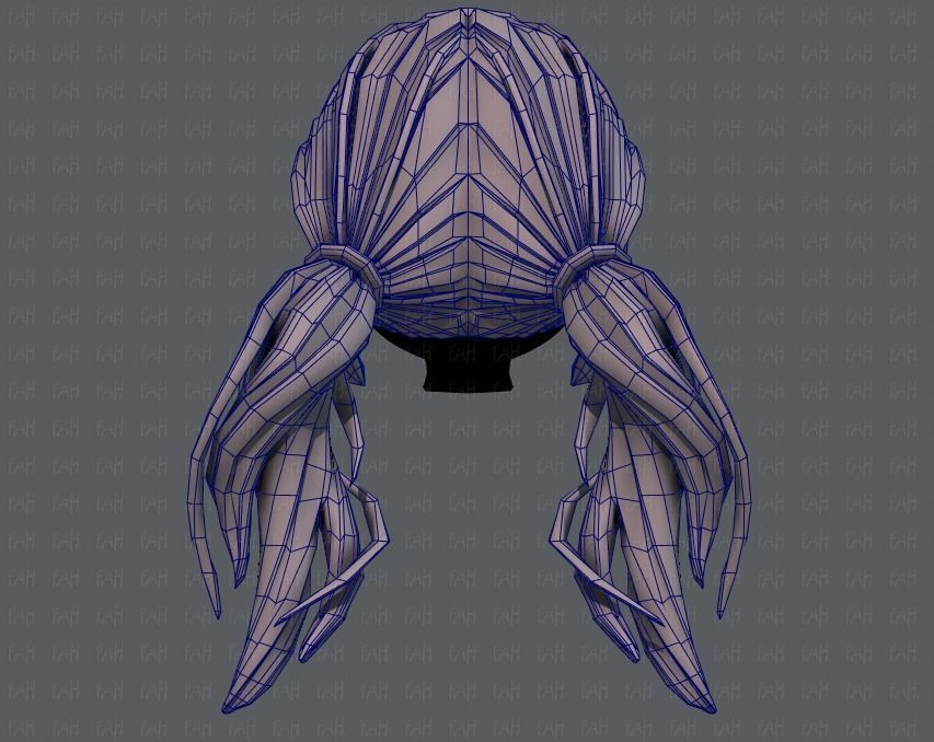 3D Hair style for girl V27 Low-poly 3D model_29