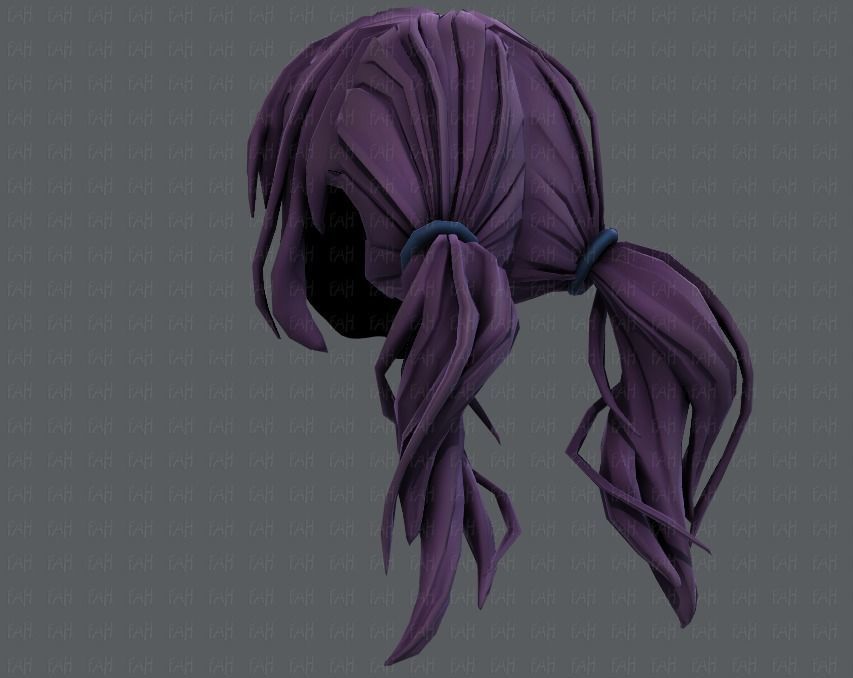 3D Hair style for girl V27 Low-poly 3D model_22