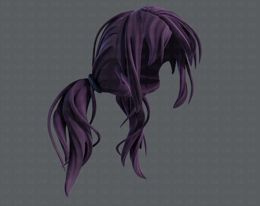 3D Hair style for girl V27 Low-poly 3D model_41