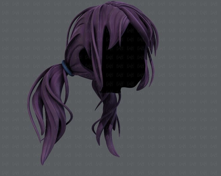 3D Hair style for girl V27 Low-poly 3D model_2