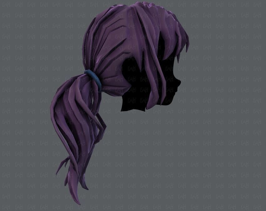 3D Hair style for girl V27 Low-poly 3D model_19