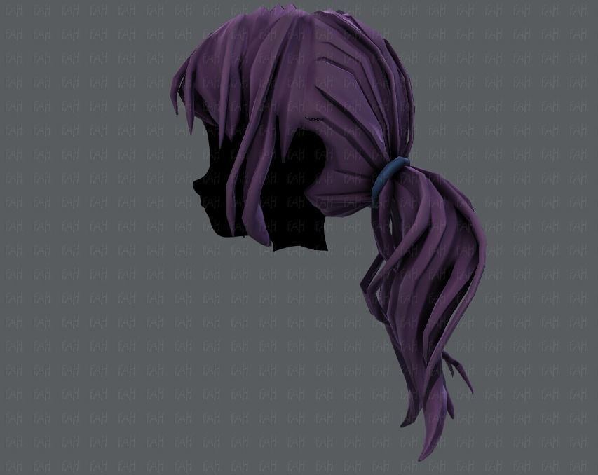 3D Hair style for girl V27 Low-poly 3D model_23
