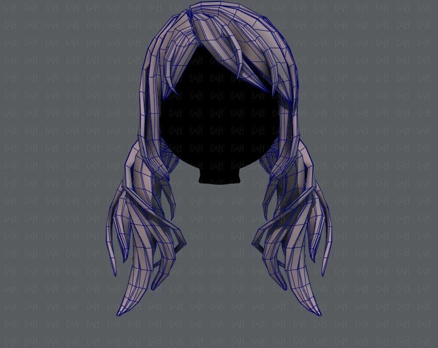 3D Hair style for girl V27 Low-poly 3D model_25