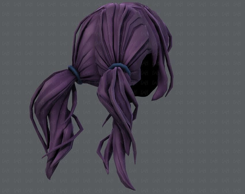 3D Hair style for girl V27 Low-poly 3D model_20