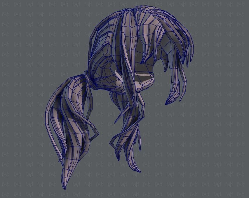 3D Hair style for girl V27 Low-poly 3D model_44