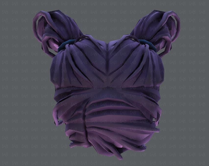 3D Hair style for girl V27 Low-poly 3D model_35