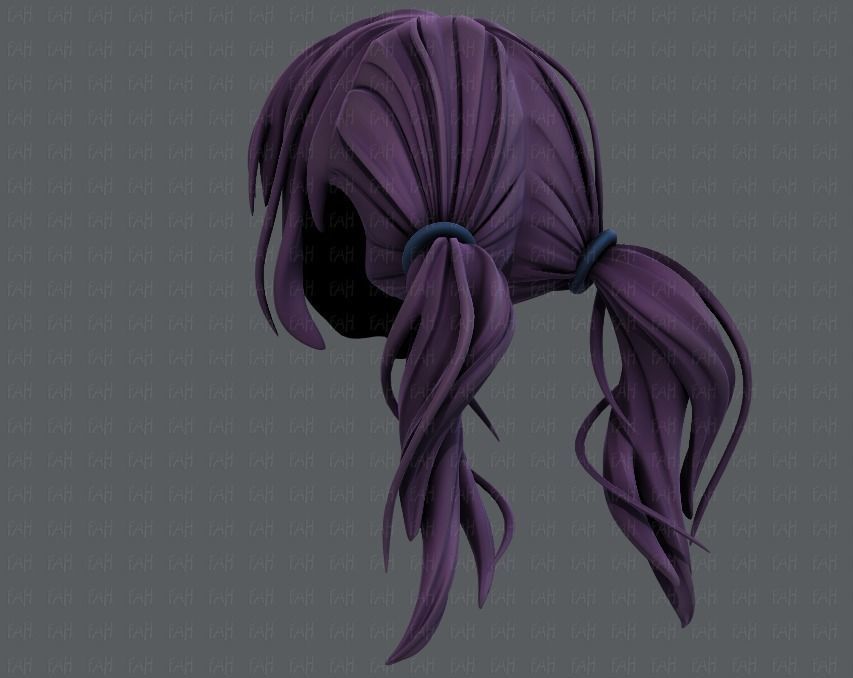 3D Hair style for girl V27 Low-poly 3D model_6