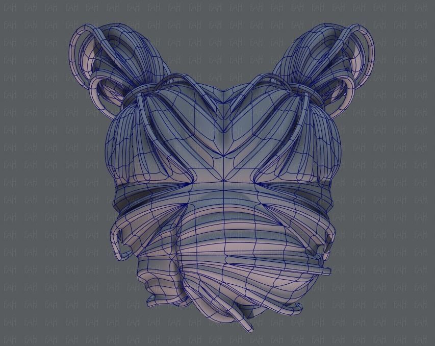 3D Hair style for girl V27 Low-poly 3D model_34