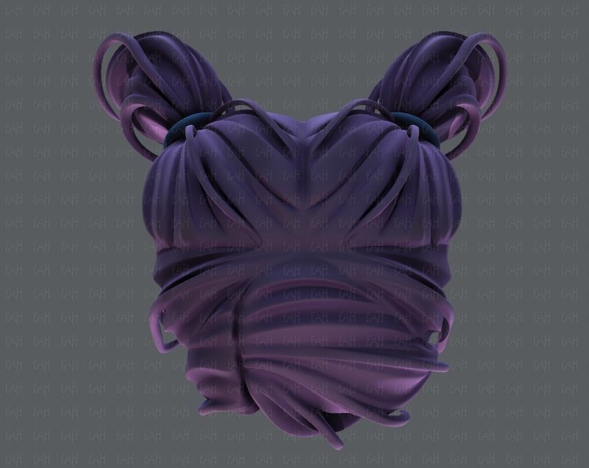 3D Hair style for girl V27 Low-poly 3D model_33