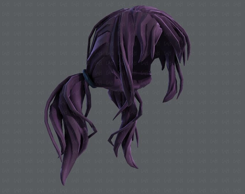 3D Hair style for girl V27 Low-poly 3D model_43