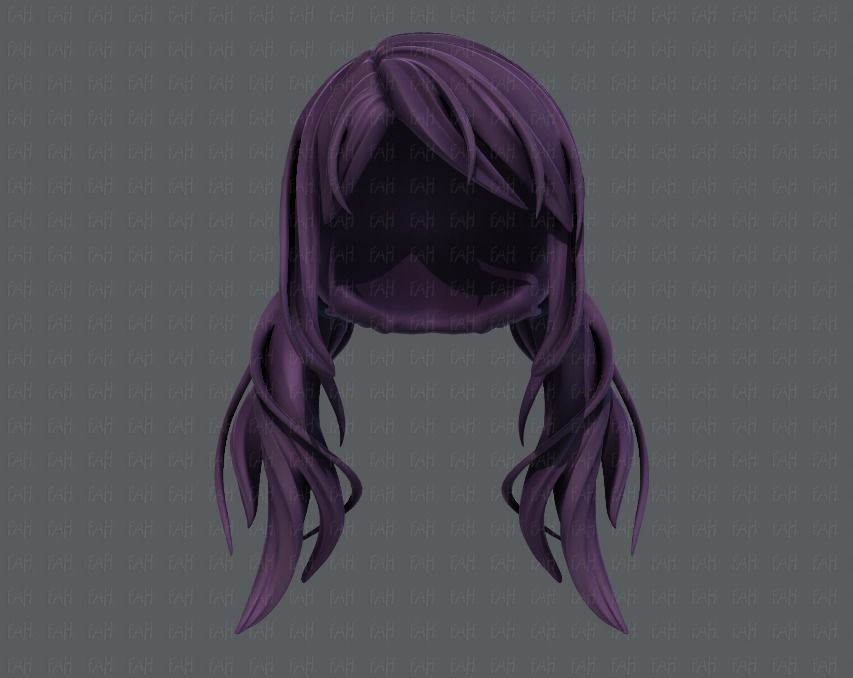 3D Hair style for girl V27 Low-poly 3D model_37