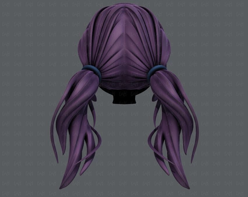 3D Hair style for girl V27 Low-poly 3D model_5