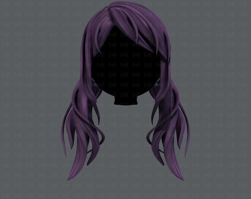 3D Hair style for girl V27 Low-poly 3D model_1