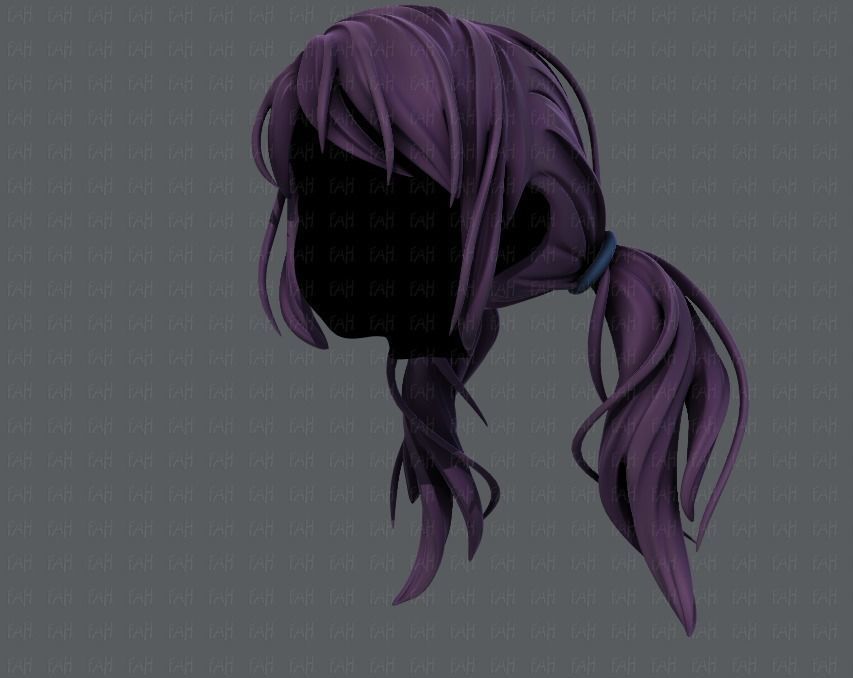 3D Hair style for girl V27 Low-poly 3D model_8