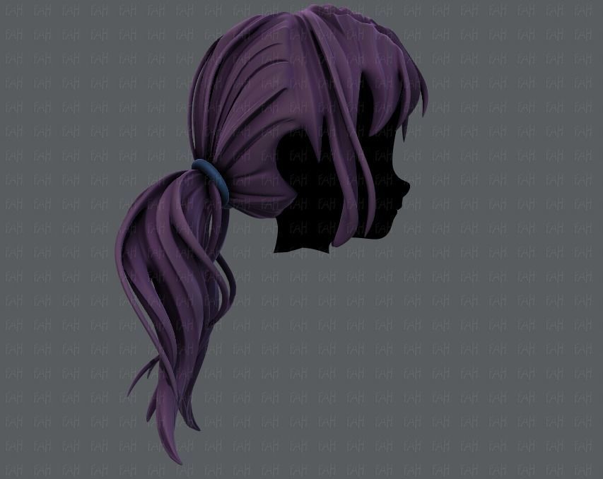 3D Hair style for girl V27 Low-poly 3D model_3