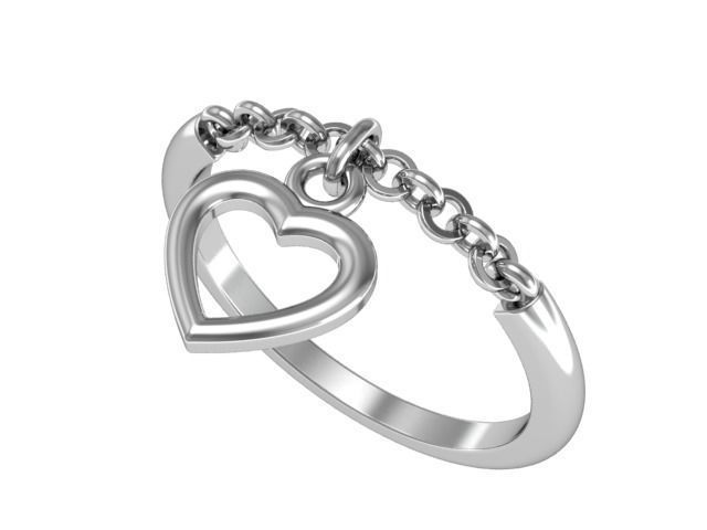 Ring with heart 3D print model