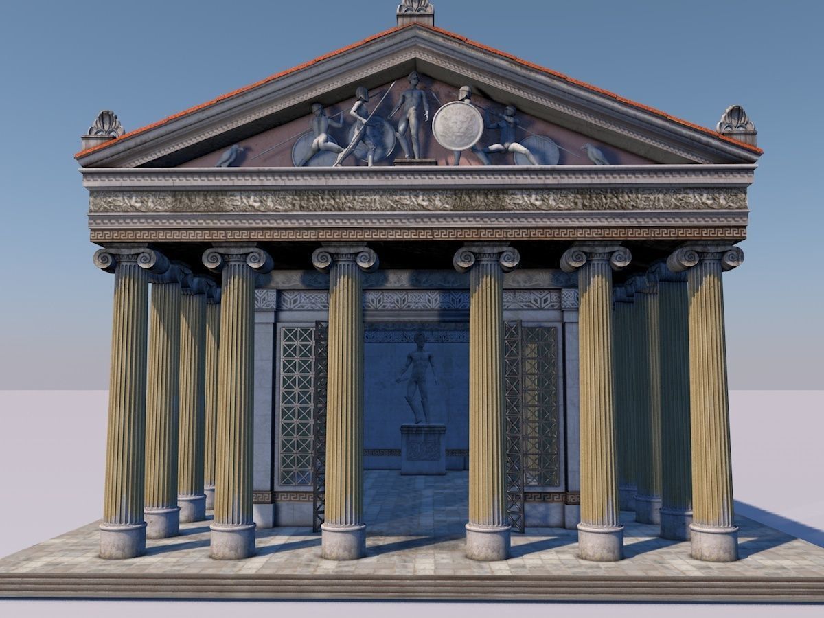 Greek jonic temple 3D model_2