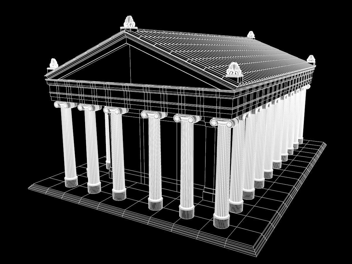 Greek jonic temple 3D model_14