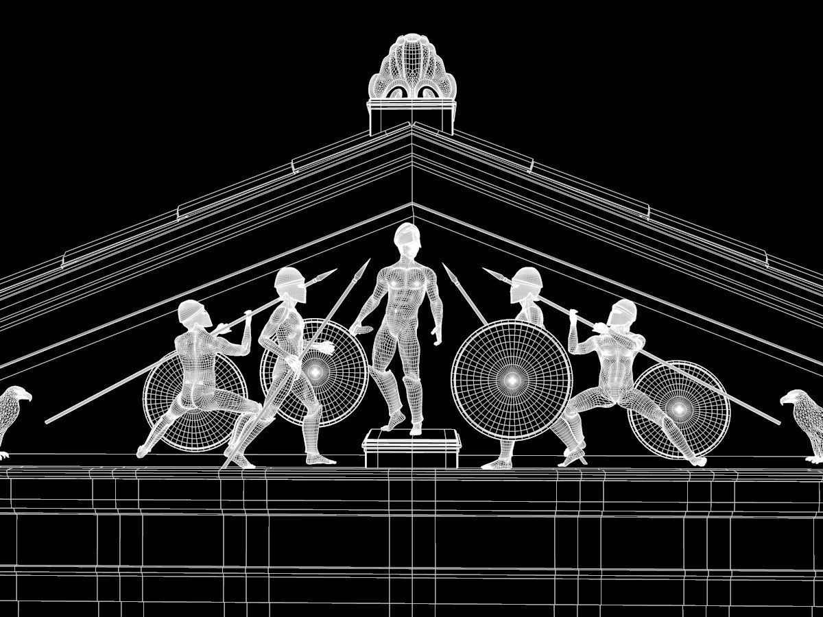 Greek jonic temple 3D model_11