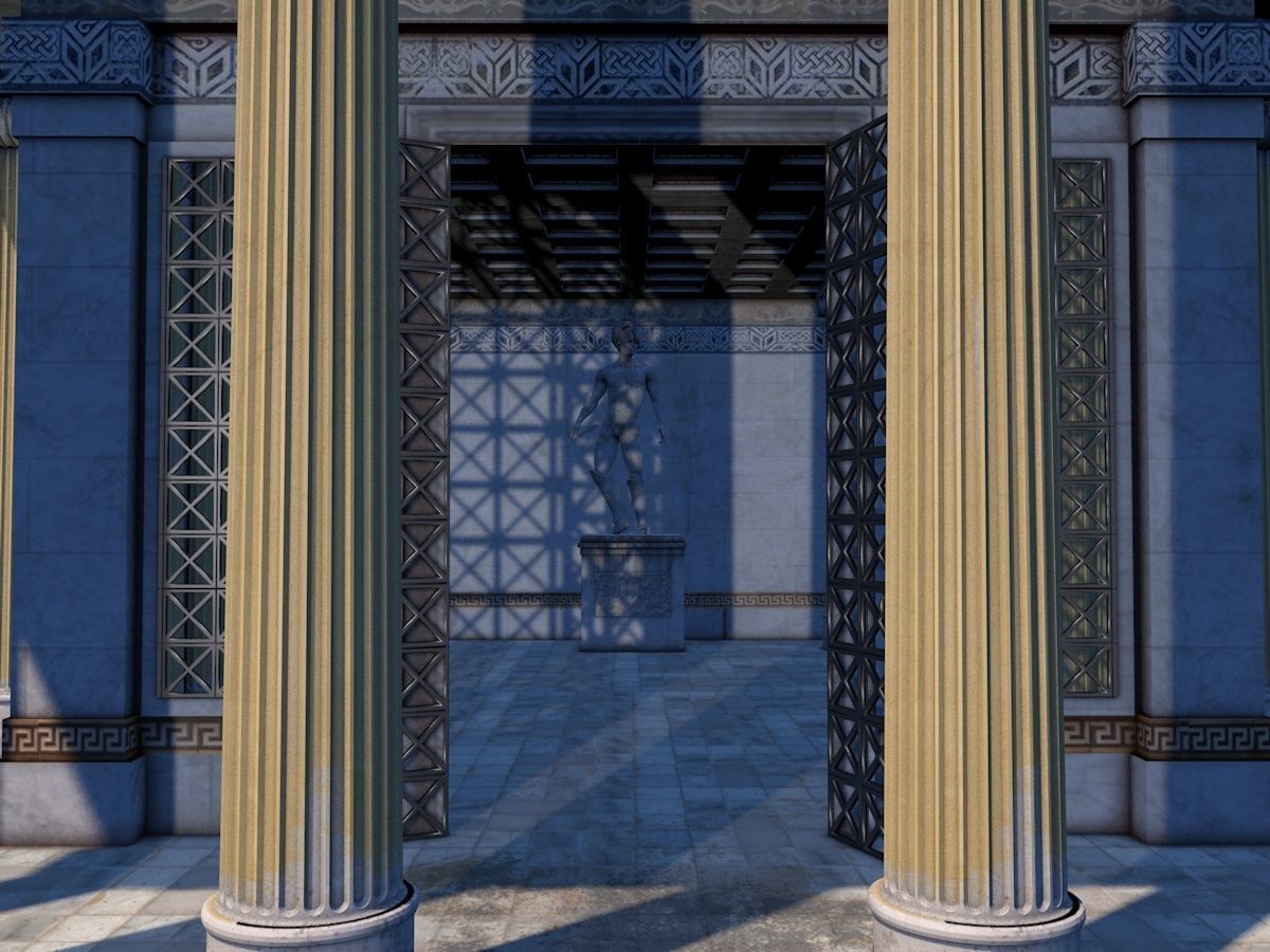 Greek jonic temple 3D model_8
