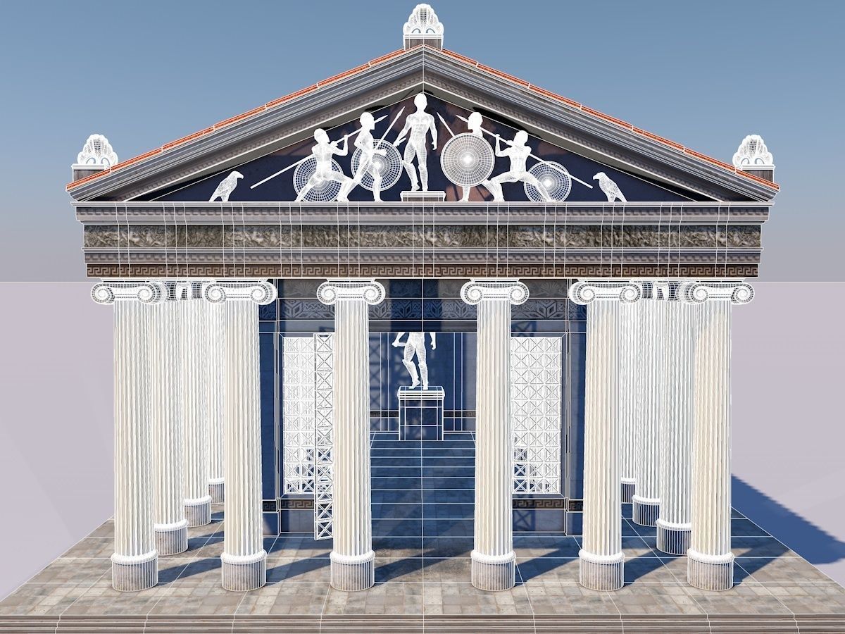 Greek jonic temple 3D model_13