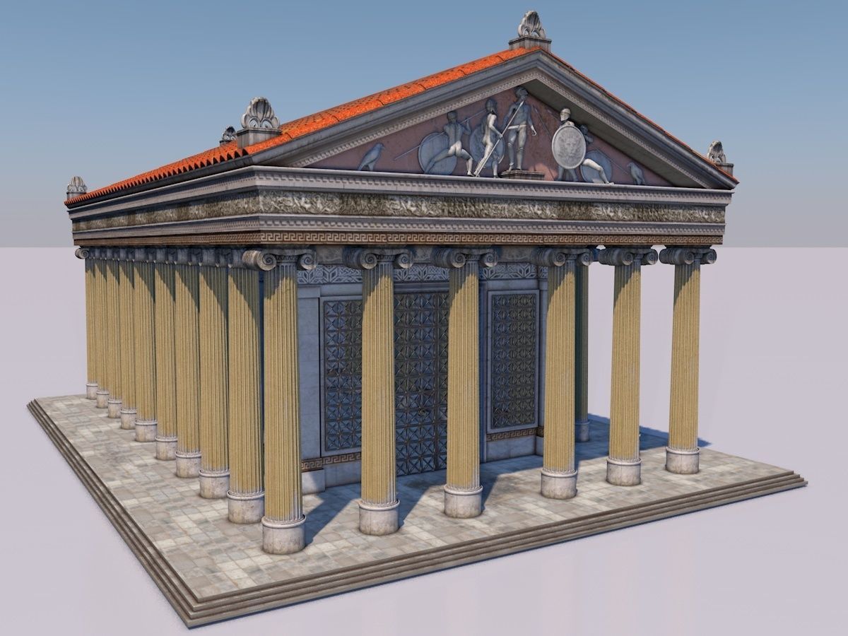 Greek jonic temple 3D model_1