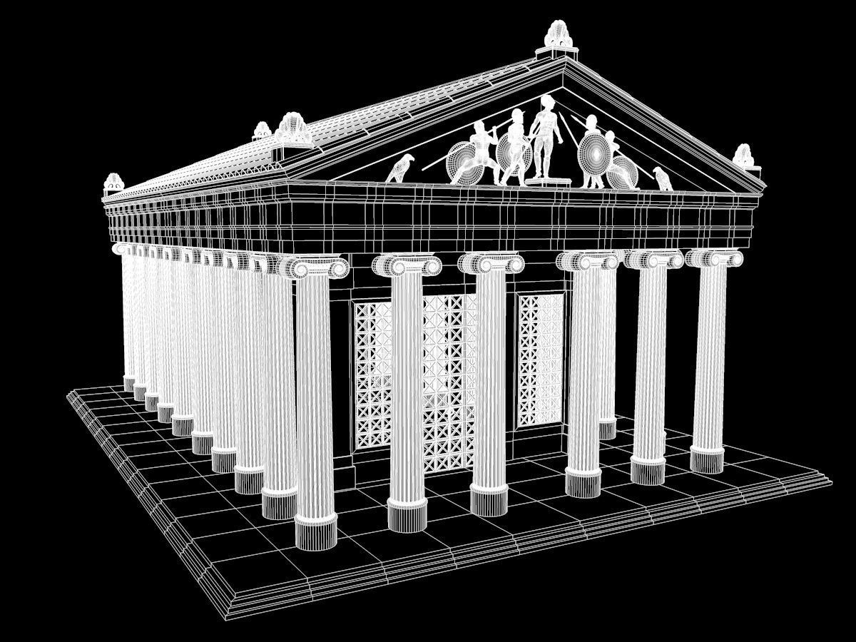 Greek jonic temple 3D model_12