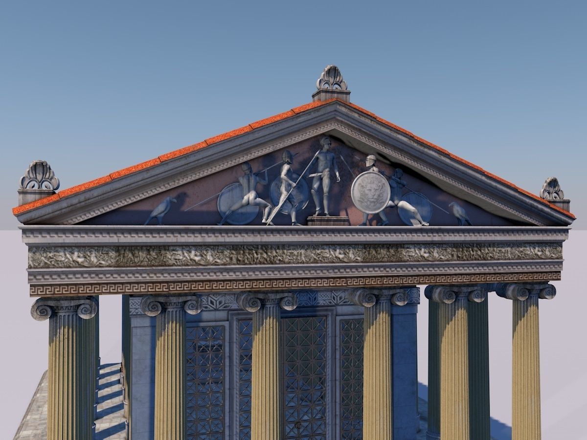 Greek jonic temple 3D model_4