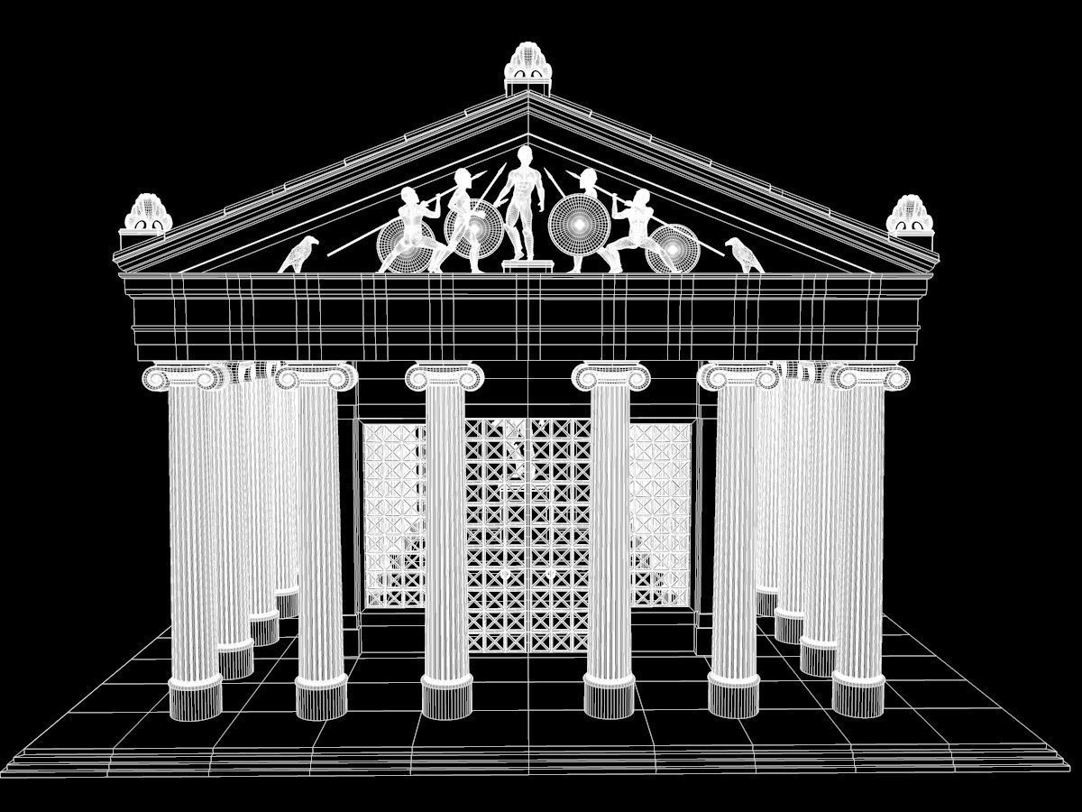 Greek jonic temple 3D model_10