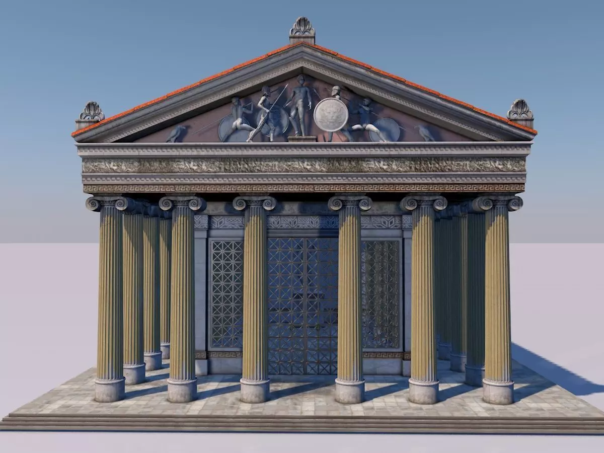 Greek jonic temple 3D model_0
