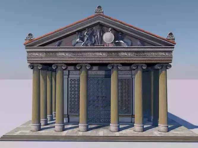 Greek jonic temple 3D model