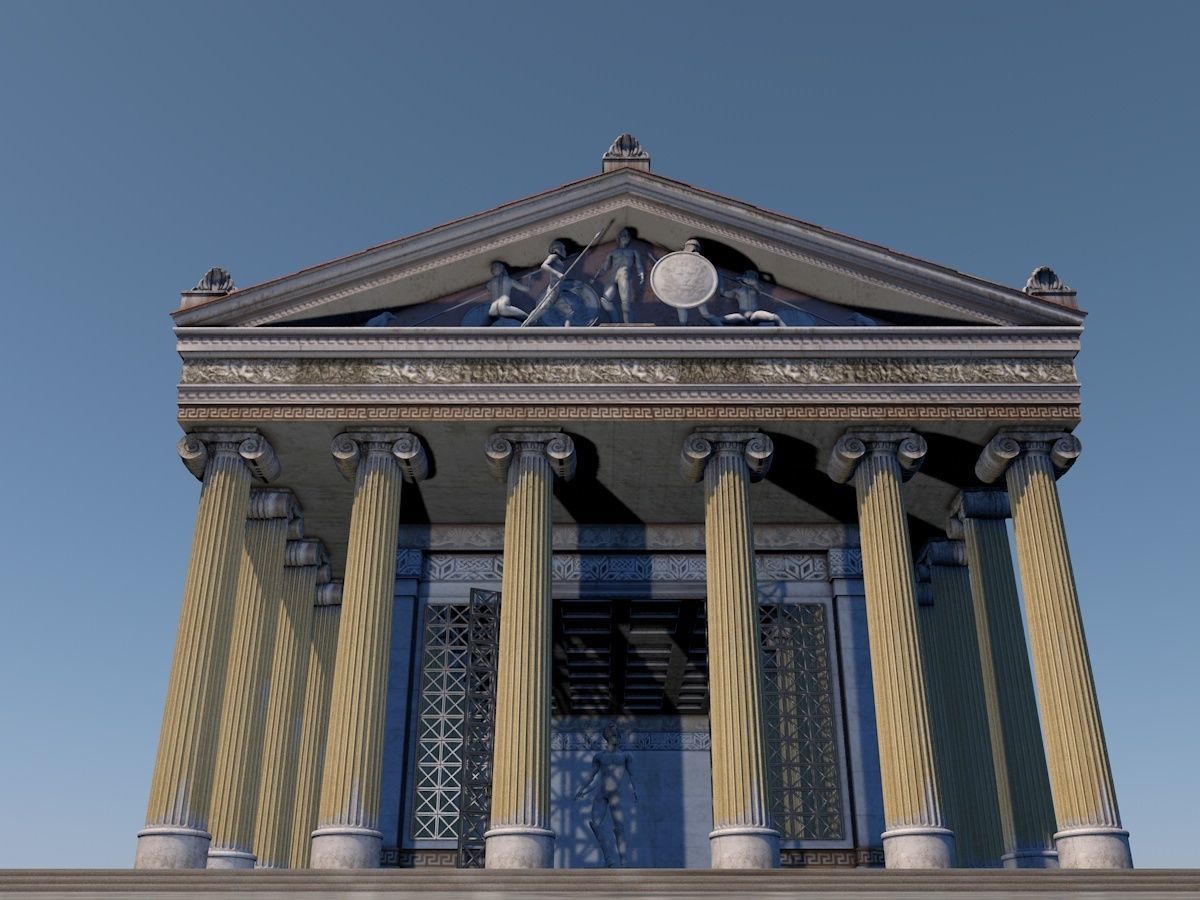 Greek jonic temple 3D model_3