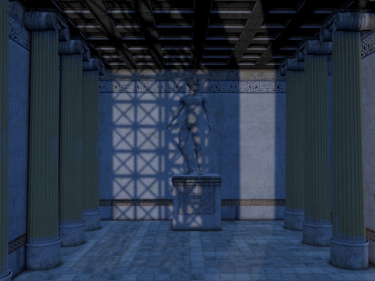 Greek jonic temple 3D model_9