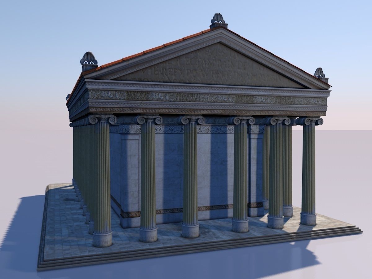 Greek jonic temple 3D model_6