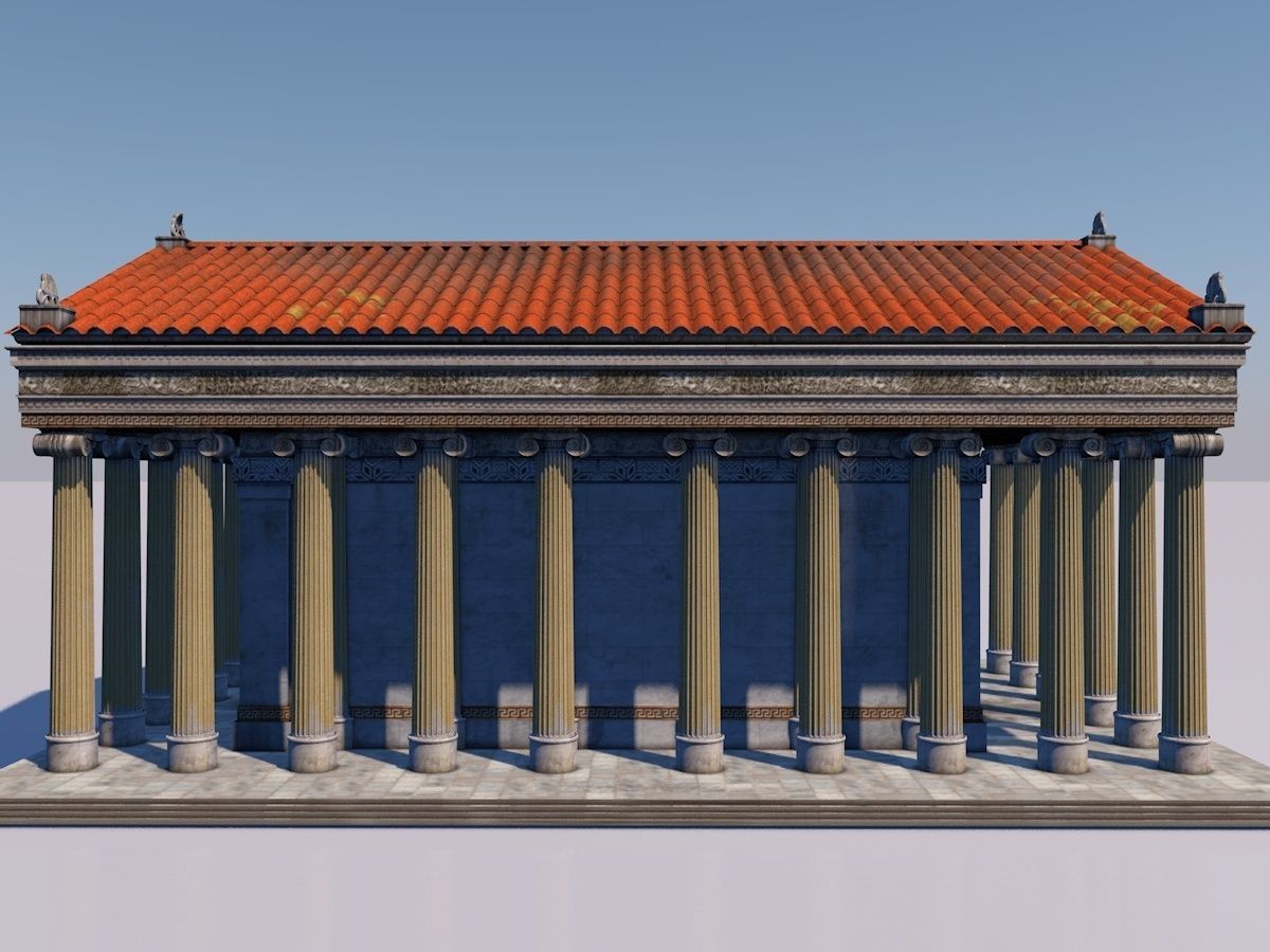 Greek jonic temple 3D model_5