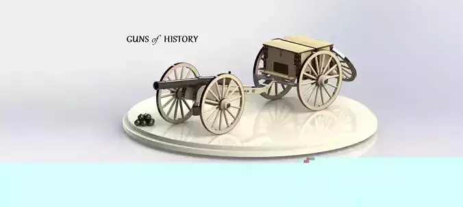 Caisson Cannon Free 3D model