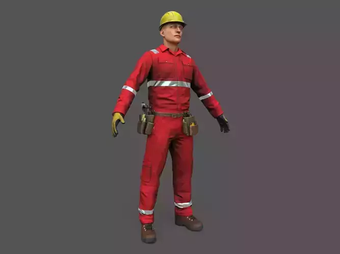 Offshore Worker Low Poly Low-poly 3D model
