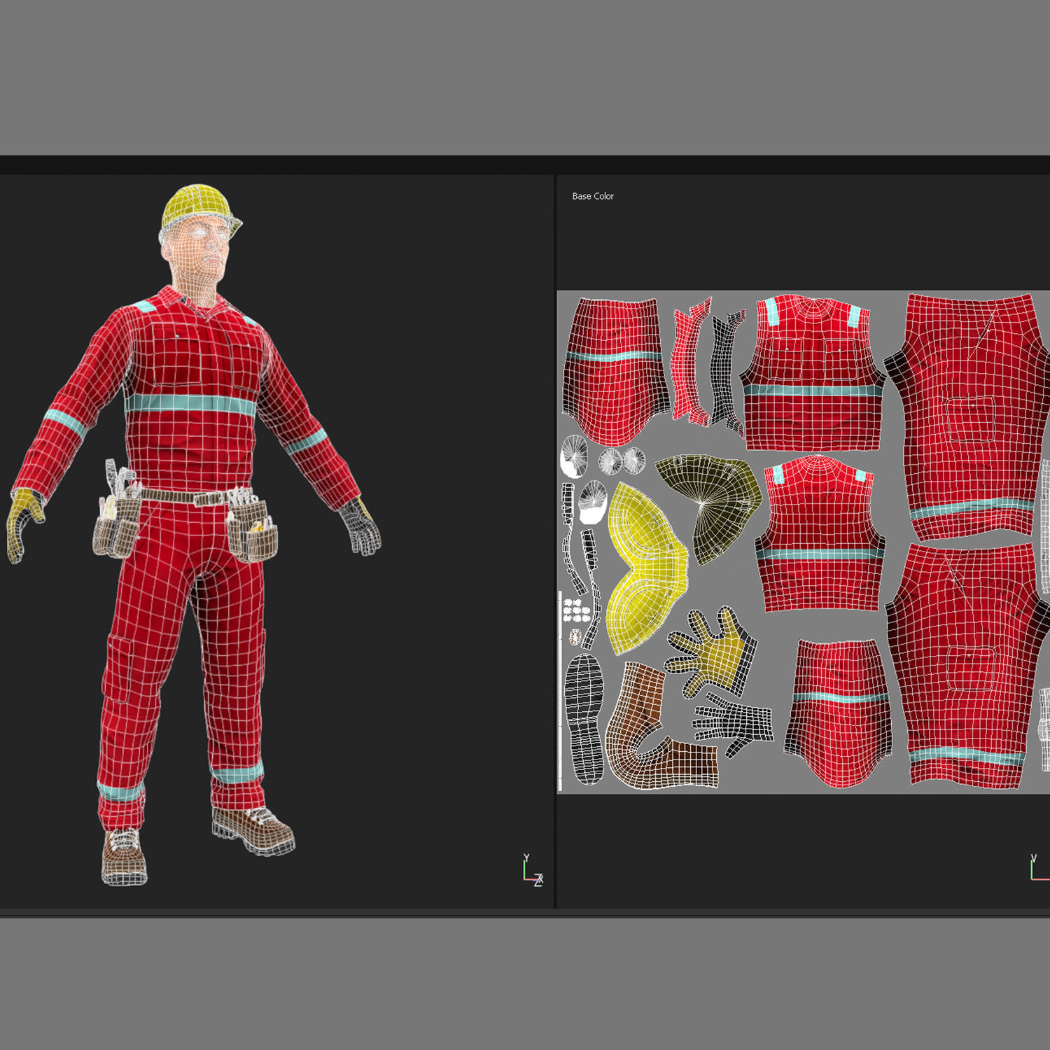 Offshore Worker Low Poly Low-poly 3D model_15