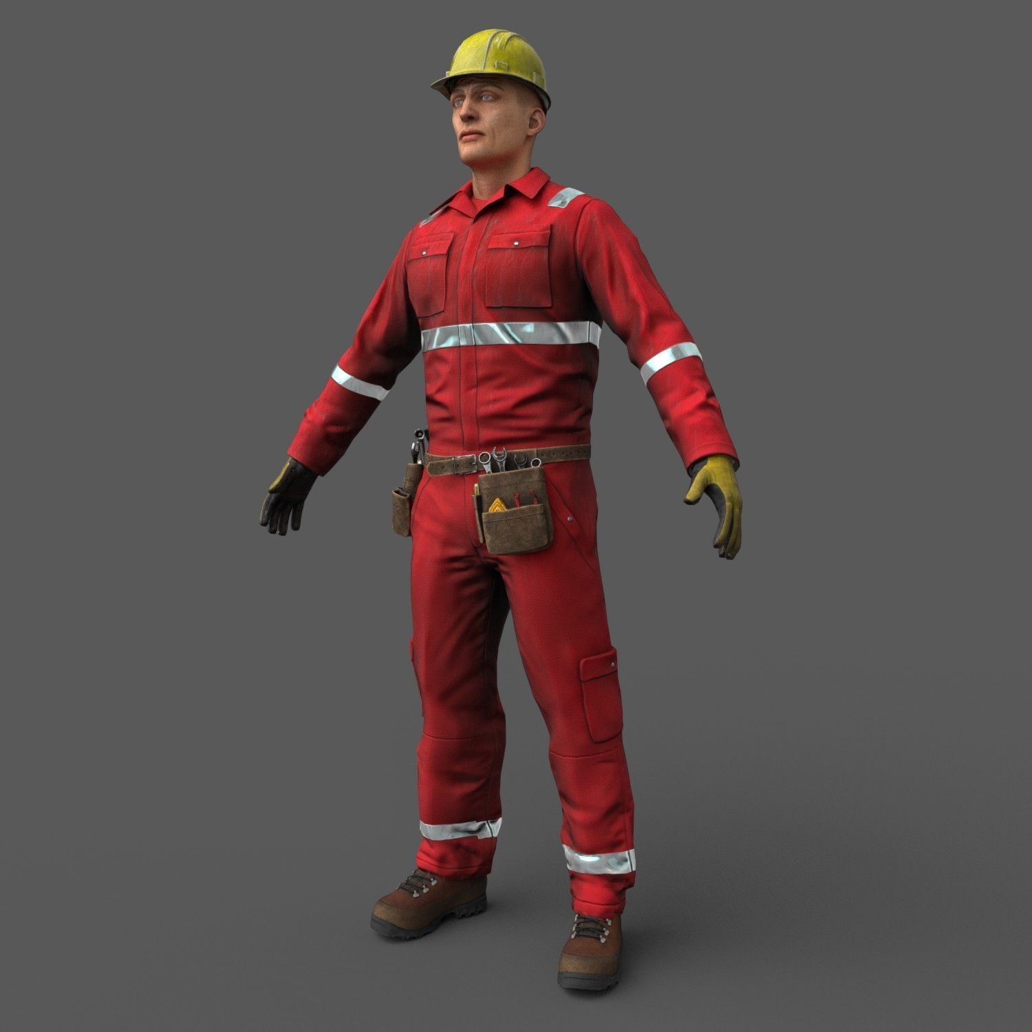 Offshore Worker Low Poly Low-poly 3D model_7