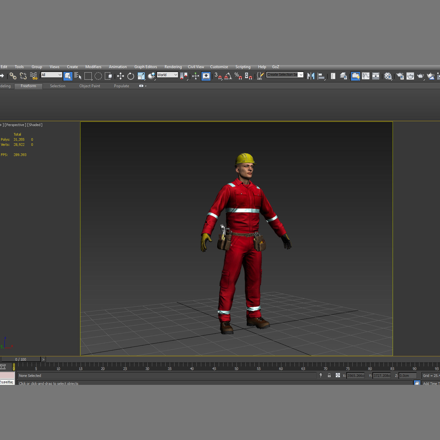 Offshore Worker Low Poly Low-poly 3D model_21