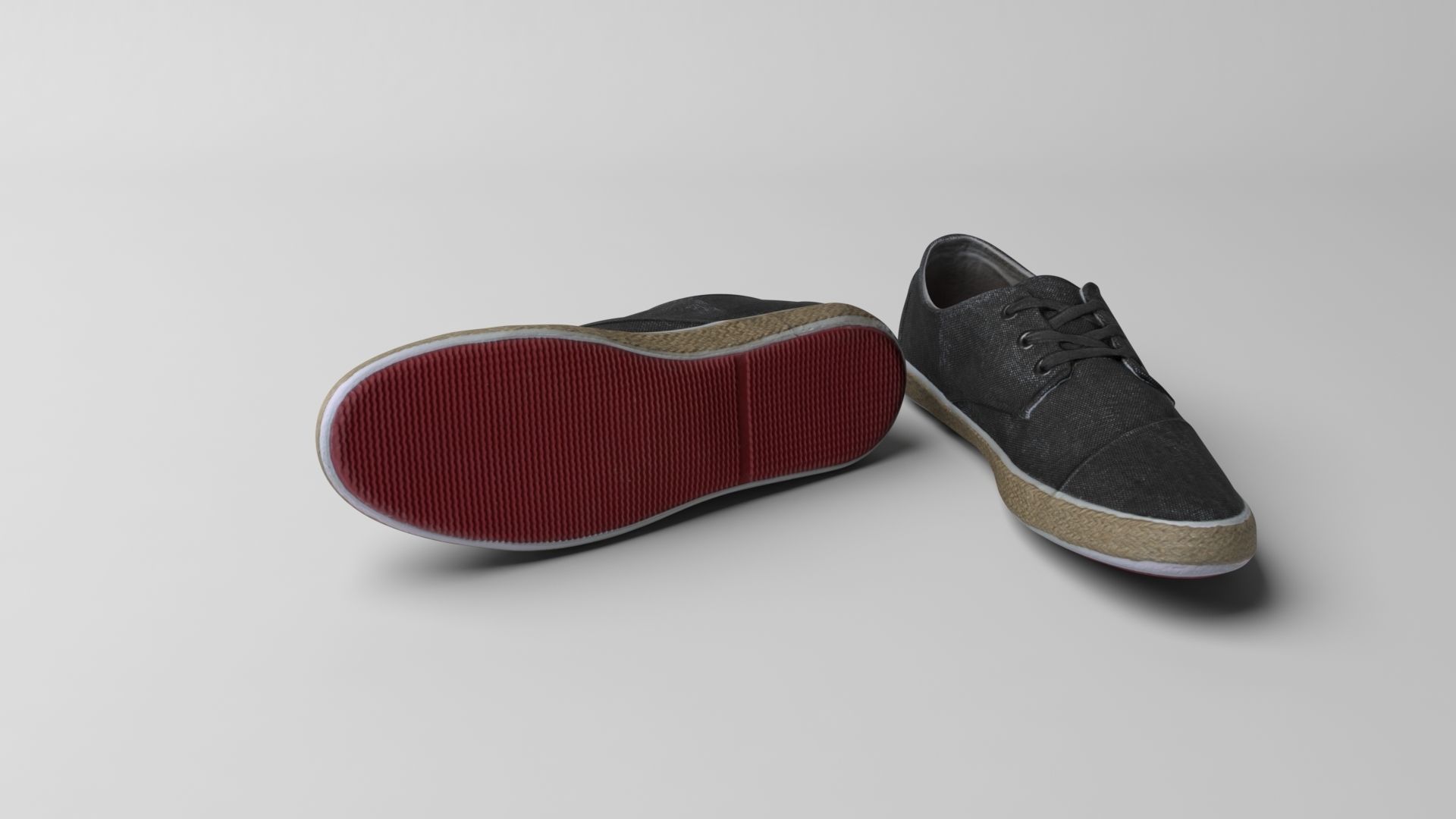 Shoes pair of sneakers Low-poly 3D model_3