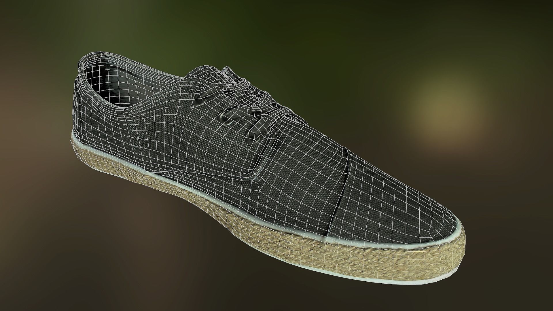 Shoes pair of sneakers Low-poly 3D model_5