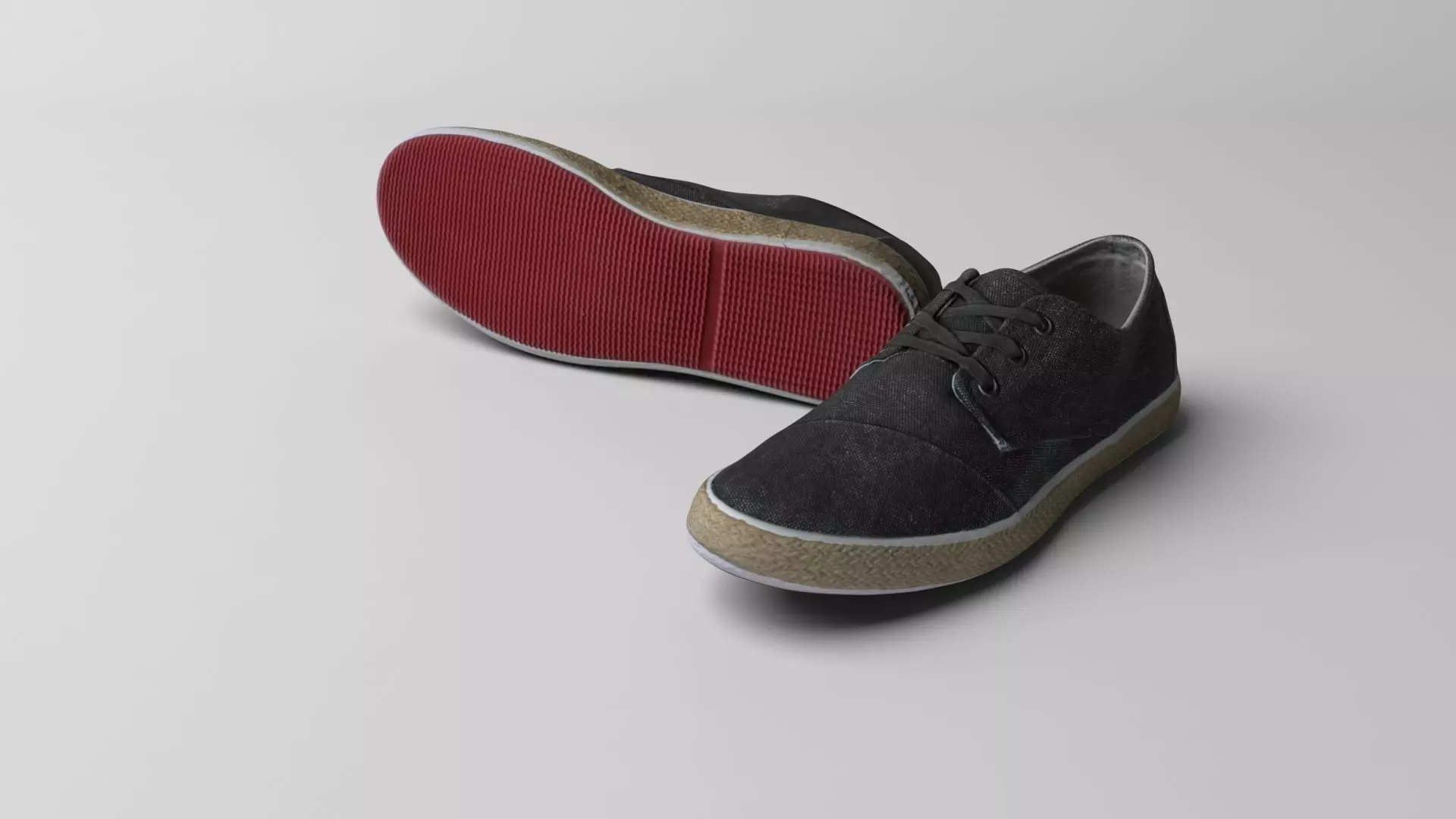 Shoes pair of sneakers Low-poly 3D model_0