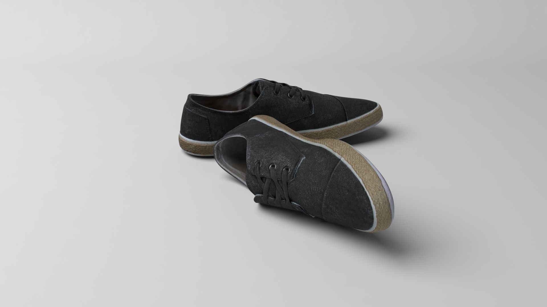 Shoes pair of sneakers Low-poly 3D model_1