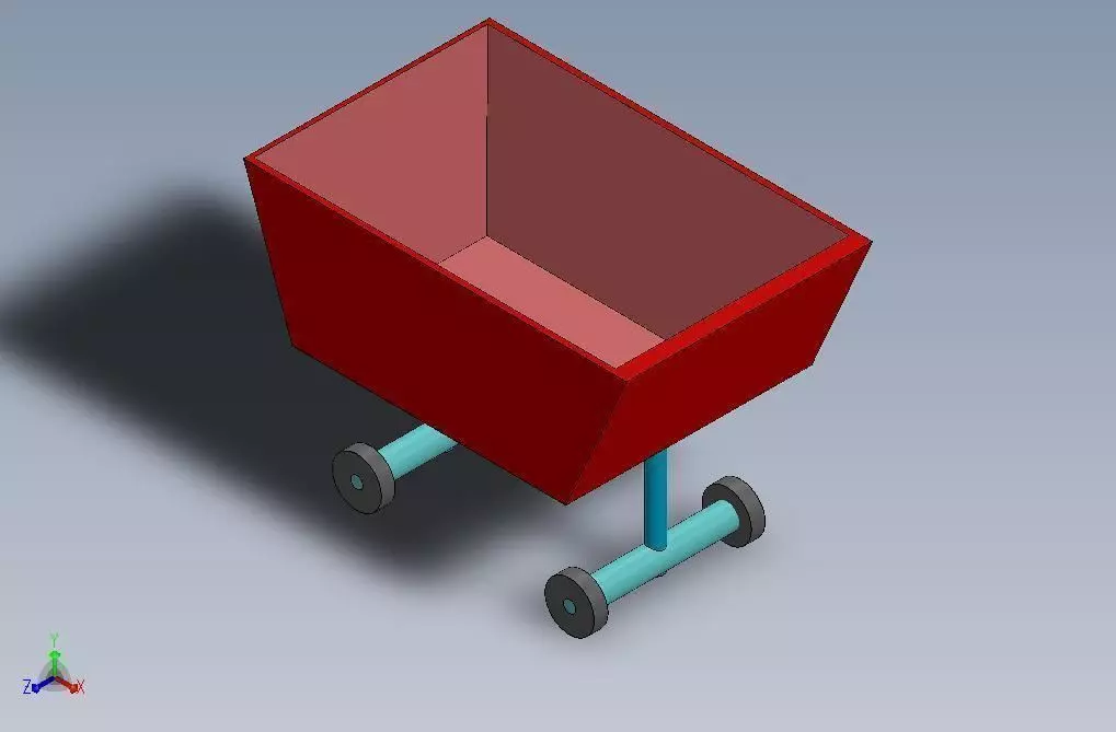 solid wheelbarrow with wheels Free 3D model_0