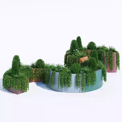 Modular planters 3D model