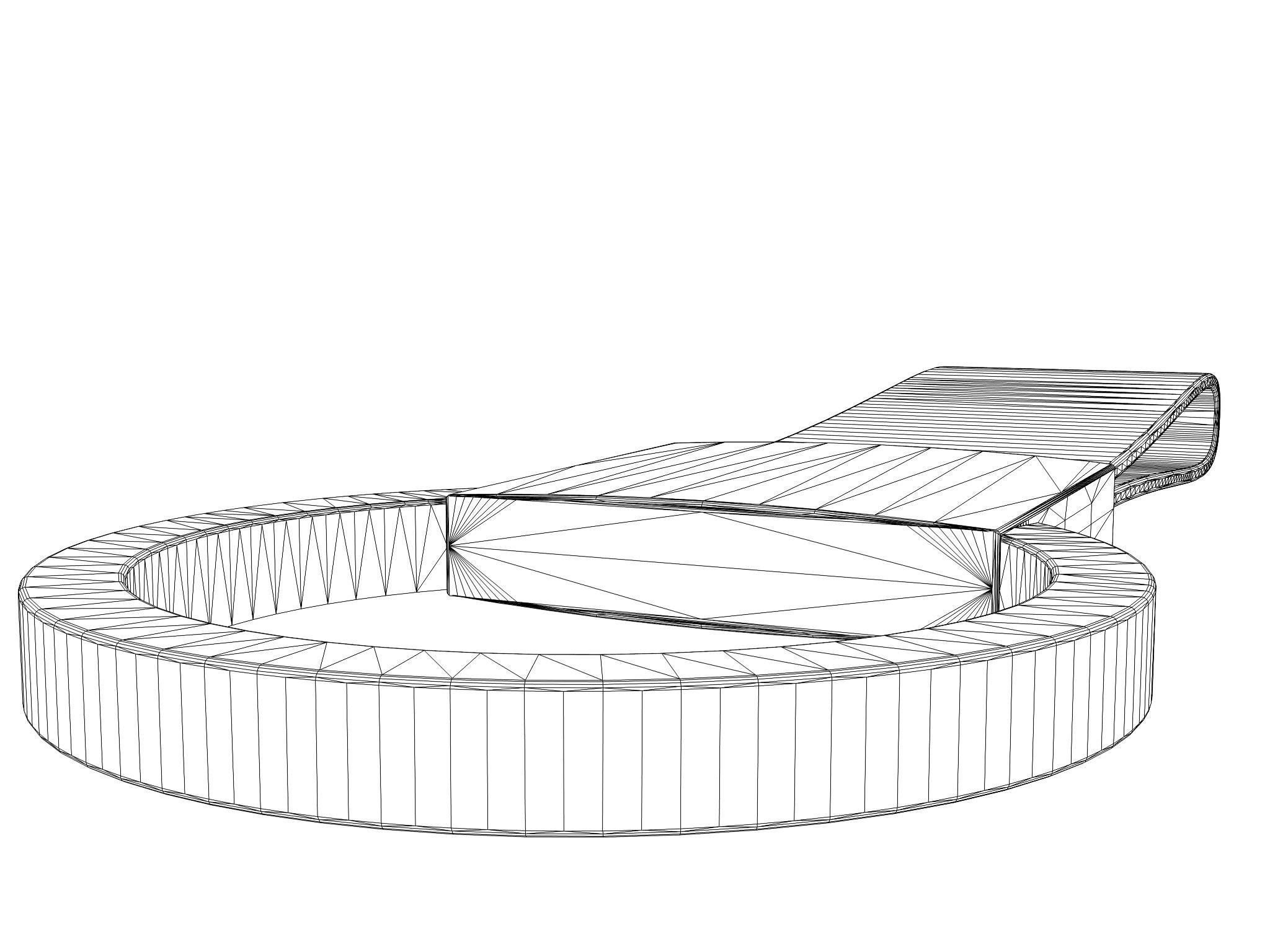 Leather and steel keychain 3D model_17